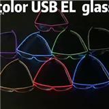 Hot sales in Bars carnival costumes el wire glowing sunglasses USB rechargeable wireless for family party