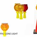 Wholesale PC shell solar led flashing warning traffic cone light for road safety