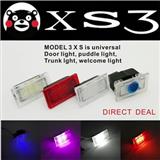 White Red Pink yellow rgb Super Bright Door  light bulb and With shadow logo   for Tesla Model S & X & 3