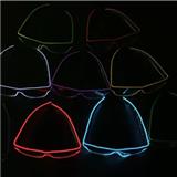 Unique design built in driver 2.3mm el wire neon wireless rechargeable EL glasses