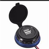 Flat Thin 24W Dual USB Car Charger with LED for Car Boat Marine ATV Bus Truck Golf Cart