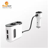 2019 phone accessories mobile 2 car cigarette lighter dual port 7.5W/18W 2.4A charger adapter with USB-C CABLE