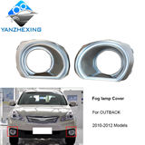gzyzx For SUBARU LAGAXU OUTBACK 2010 2011 2012 Front Fog Lamp Cover Fog Light Trim Foglight Foglamp Garnish Silver Painted