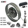 CSC Free Shipping to Russia Japan 1500W Electric Snow Fat Tire Hub Motor Kits 48V Bicycle DIY Conversion Kit Rear Wheel Drive