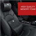 Custom top sale memory foam leather car waist seat lumbar neck headrest pillow set for BMW