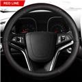 General 36-40 cm custom Red line Hand-stitched Leather best sale silicone piping anti splip steering wheel cover