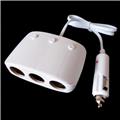 MX 3 Socket 12V/24V DC Car Cigarette Lighter Power Adapter with 2 USB Ports