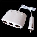 MX 3 Socket 12V/24V DC Car Cigarette Lighter Power Adapter with 2 USB Ports
