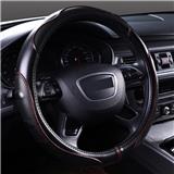 Wholesale universal hand sewing clear bus steering wheel cover black soft leather for car