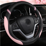 wholesale design custom pu/pvc embroidered baseball car steering wheel cover for women