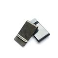 Free shipping Carbon Fiber Slim Wallet C it Card Holder  Money Blocking Anti Scan Metal Cash Clip