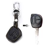 2 buttons leather car key protective cover fob case For Suzuki Grand Vitara Ignis Liana Samurai Swift Sx4 leather keychain