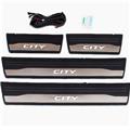 car exterior parts stainless steel door sill trim led door sill plates For City 2014-2018