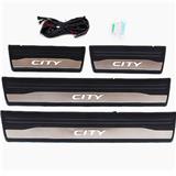 car exterior parts stainless steel door sill trim led door sill plates For City 2014-2018