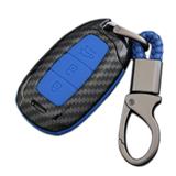 Carbon Silicone car key case keychain for Hyundai Kona 2017 i30 ix35 Solaris Azera ELANTRA GRANDEUR IG remote key cover holder