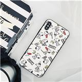 Anti-shock black leather edge TPU cute cartoon snoopy phone case for iPhone 6/7/8/X/XR/XS max