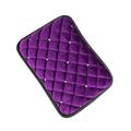 Winter Warm Short Plush with Crystal Car Armrest Cover Pad Diamond Auto Armrests Center Console Cushion For Girls Accessories