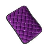 Winter Warm Short Plush with Crystal Car Armrest Cover Pad Diamond Auto Armrests Center Console Cushion For Girls Accessories