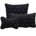 Plush Car Headrest Neck Pillow Ladycrystal Auto Head Cushion Pillows Black Seat Diamond Neck Protection Black For Girls Women
