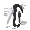 6 in 1 EDC Gear Multifunctional Folding Knife Multi Carabiner Hanging Buckle Tool Camp Hike Mountain Climb Outdoor Multipurpose