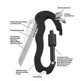 6 in 1 EDC Gear Multifunctional Folding Knife Multi Carabiner Hanging Buckle Tool Camp Hike Mountain Climb Outdoor Multipurpose