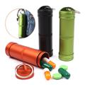Pills Box Outdoor Survival Waterproof Container Aluminum Medicine Bottle Keychain Camping Emergency Gear EDC Travel Kits Tool