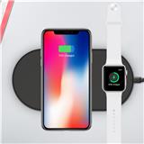 Qi standard 2 in 1 5V/9V wireless charging pad charger for phone and watch with Qi certification