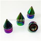 4pcs New Neo Chrome Rainbow Spike Tyre Wheel Valve Dust Cap Caps
