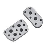 2 Pcs Black Silver rubber Metal Nonslip Pedal Cover Set for Carola Levin