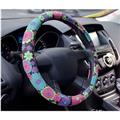 Sunflower Printed Car Steering Wheel Leather Cover Handlebar Case For Girls