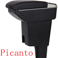 Picanto arm rest armrest box console refitting accessories car Double Layer Telescopic Black 3USB perfect fit