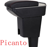 Picanto arm rest armrest box console refitting accessories car Double Layer Telescopic Black 3USB perfect fit