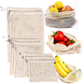 OEM Reusable Cotton Vegetable Bags Home Kitchen Fruit Storage Mesh Bags With Drawstring Machine Washable Best Cheap Fty Price