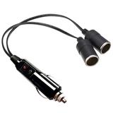 MX 1 to 2 DC 12V Car Cigarette Lighter Power Charger Port Splitter Adapter with 15A Fuse and Waterproof Cap