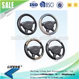 Economical universal leather 38cm diameter Chinese Manufacturing car steering wheel cover with Frosting Simulated Leather Grip