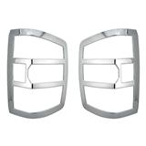 Plastic Triple Chrome Plated Taillight Trim Bezel Cover for 2014-2017 Chevy Silverado 1500 Chevrolet 2500HD 3500HD