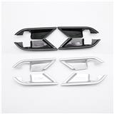 4pcs carbon fiber black color abs chrome Car inner handle bowl cover for camry 2018