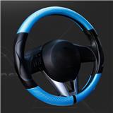 Carbon Fiber Leather PVC Car Steering Wheel Cover Auto Interior Accessories Wheels Case Rubber