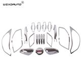 Complete Sets WZXD Handle and Lamp Covers Trim For Chevrolet SAIL 3 2015 ABS Decoration Full Kit Car chrome Accessories
