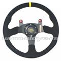 Racing Car Steering Wheel Flat Model Suede With Carbon Fiber Button LYJ Motorsport