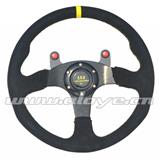 Racing Car Steering Wheel Flat Model Suede With Carbon Fiber Button LYJ Motorsport