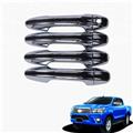Set Door Handle Cover Chrome Black For T-oy-o-ta Hilux Revo 4Doors 2015 2019