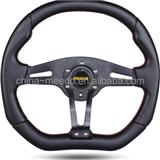 Hot seel flat 14inch leather steering wheel