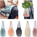 OEM Reusable Fruit Shopping String Grocery Shopper Cotton Tote Mesh Woven Net Shoulder Bag Mesh Net Shopping Bag Cheap Fty Price