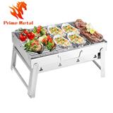 Outdoor Camping Spits Carbon Steel Foldable Charcoal BBQ Grill