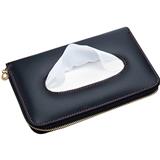 Car sun visor tissue box holder pu leather seat back hanging pater towel case napkin storage bag organizer interior accessores