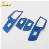 Anteke Car Accessories Steel Blue Door Armrest Window lift switch Button cover Trim For Volkswagen Arteon Passat CC 2018