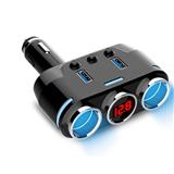 Cigarette Lighter Adapter On Off Switch Dual 12V Car Adapter with LED Voltge Display Cigarette Lighter Splitter with QC 3.0