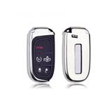 Chrome Silver Smart Remote Car Key Case Cover TPU Fit For Dodge Jeep Chrysler