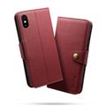 Flip Premium Genuine cow leather phone case for iPhone X with button & wallet & card holder, with magnetic flip stand